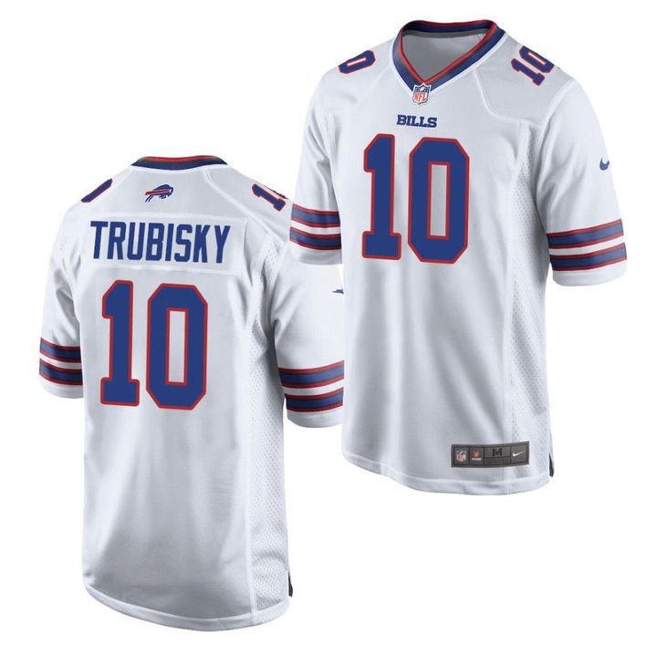 Men Buffalo Bills #10 Mitchell Trubisky Nike White Game NFL Jersey